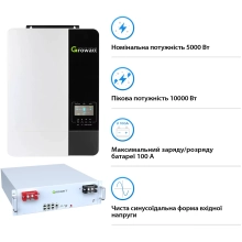 Купити Система зберігання енергії Growatt SV-1GR5K1-LGR5K1-1 5kW 5.1kWh 1BAT LiFePO4 6000 циклів (SV-1GR5K1-LGR5K1-1) - фото 3