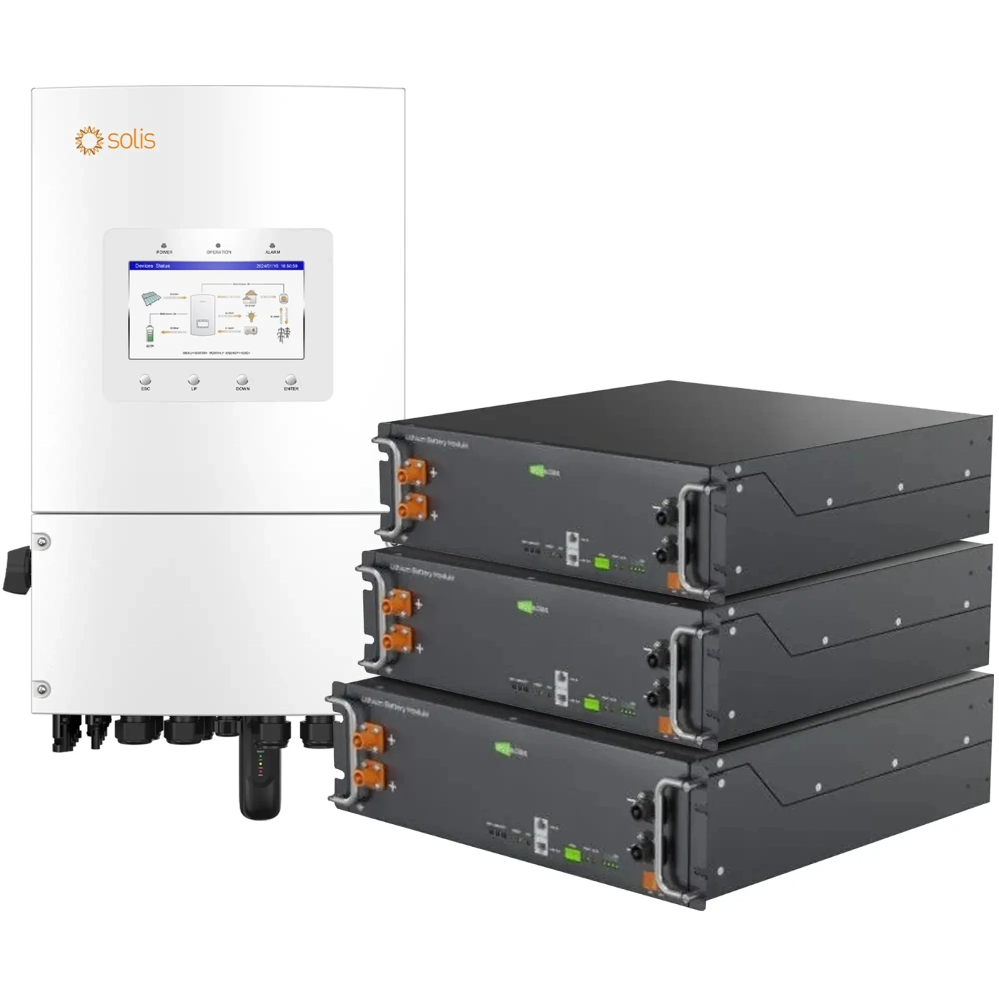 Купити Система зберігання енергії Solis SV-1SL8K1-LES15.3K1 8kW 15.4kWh 3BAT LiFePO4 6000 циклів (SV-1SL8K1-LES15.3K1) - фото 1