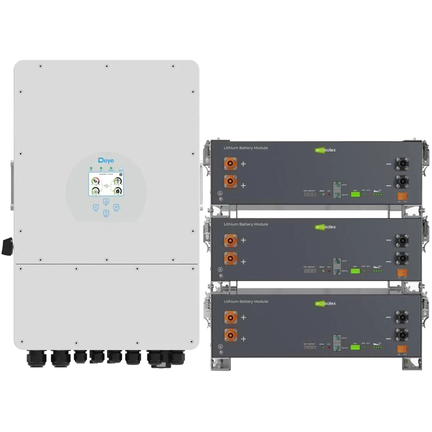 Купити Система зберігання енергії DEYE SV-1DE10K1-LEC15K1-1 10kW 15.4kWh 3BAT LiFePO4 ≥6000 циклів (SV-1DE10K1-LEC15K1-1) - фото 1