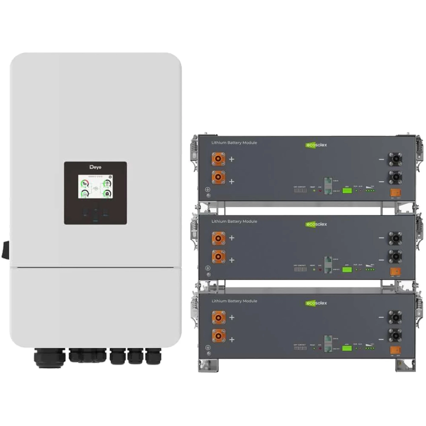 Купити Система зберігання енергії DEYE SV-3DE10K1-LEC15K1-1 10kW 15.4kWh 3BAT LiFePO4 ≥6000 циклів (SV-3DE10K1-LEC15K1-1) - фото 1