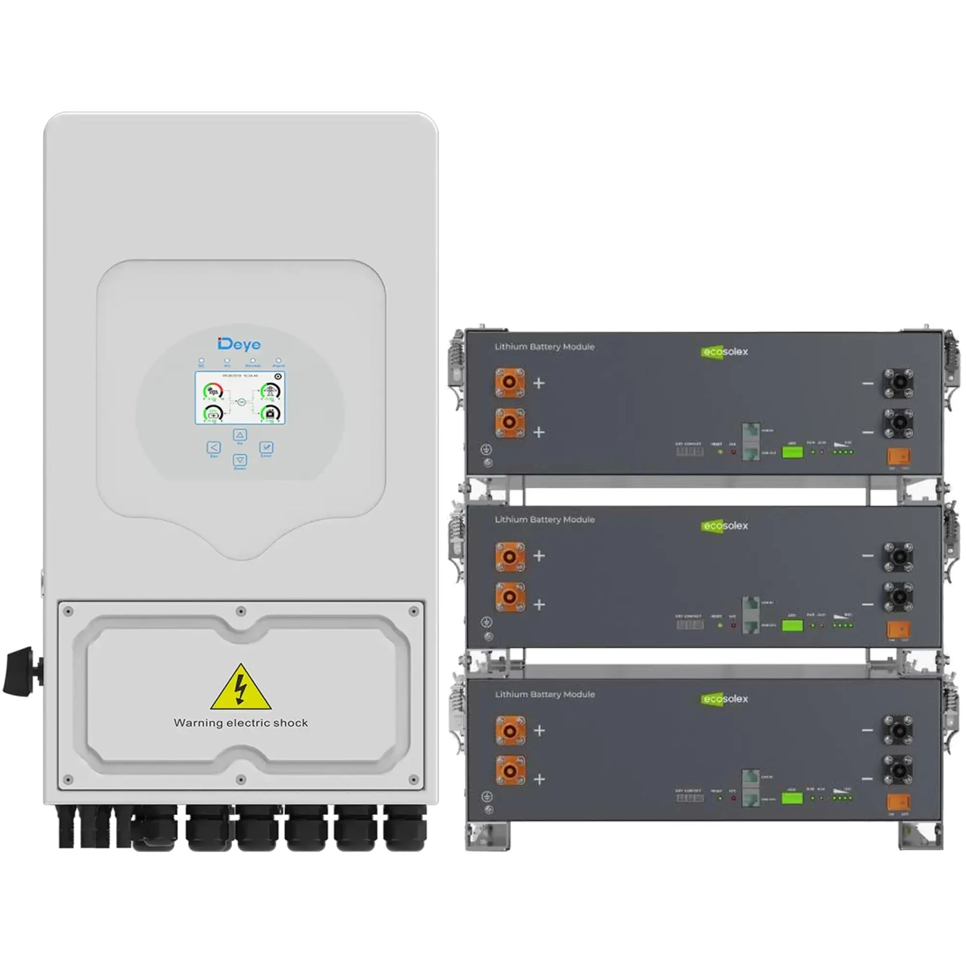 Купити Система зберігання енергії DEYE SV-1DE6K2-LEC15K1-1 6kW 15.4kWh 3BAT LiFePO4 ≥6000 циклів (SV-1DE6K2-LEC15K1-1) - фото 1